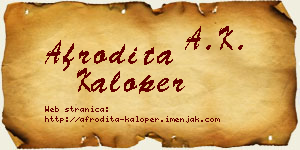 Afrodita Kaloper vizit kartica